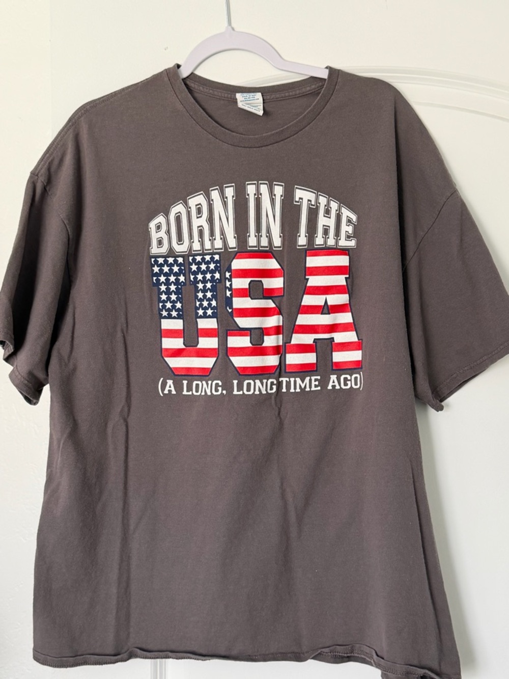 Born In The USA T Shirt Mens 2XL Delta Pro Weight Patriotic Graphic Tee Y2K VTG